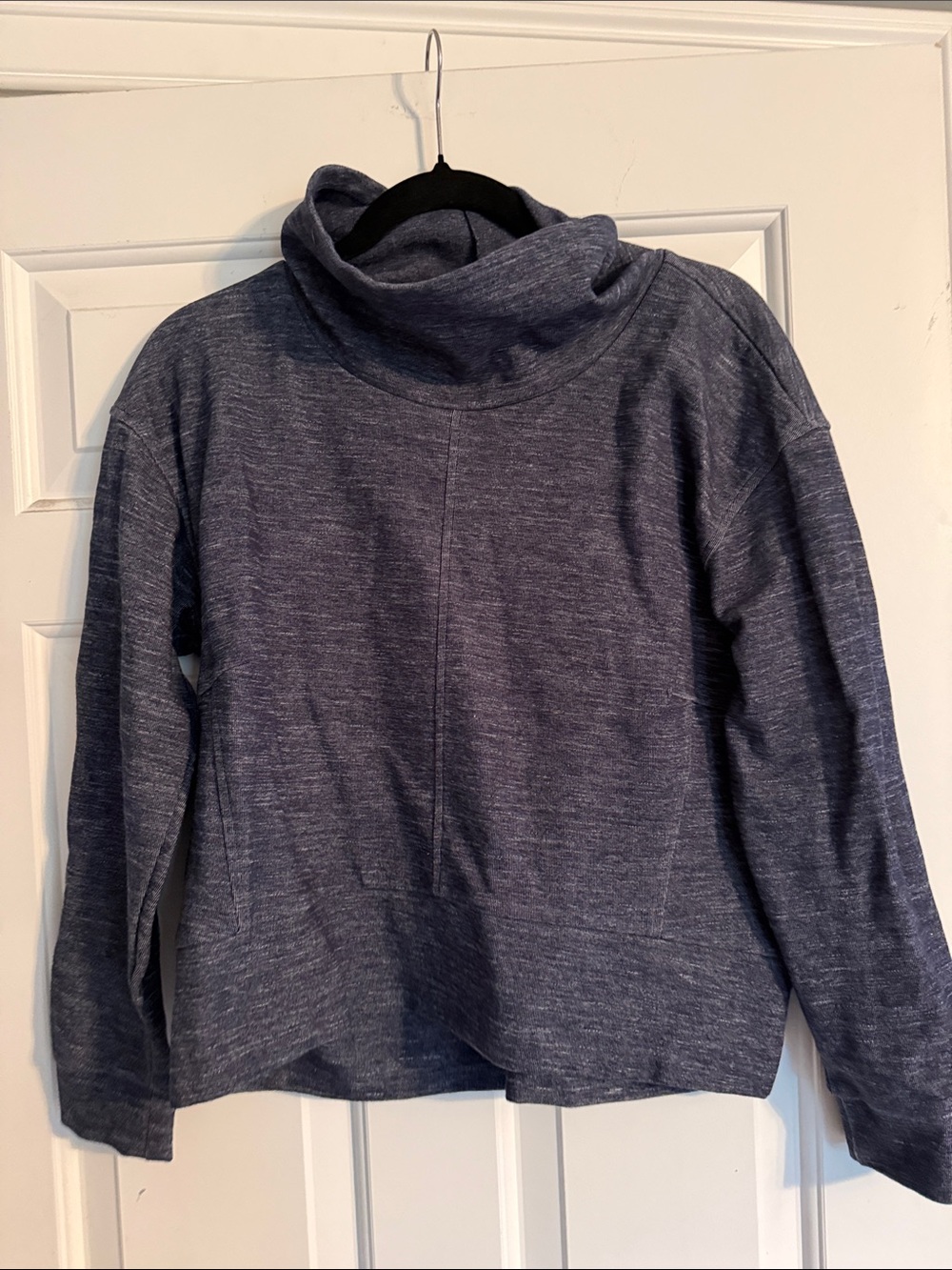 Talbots Blue Heathered Slate Cowl Neck Sweater